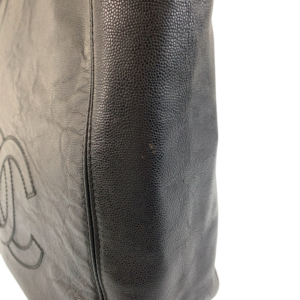 CHANEL Vintage Black Leather Logo Shoulder Bag - Picture 5 of 10